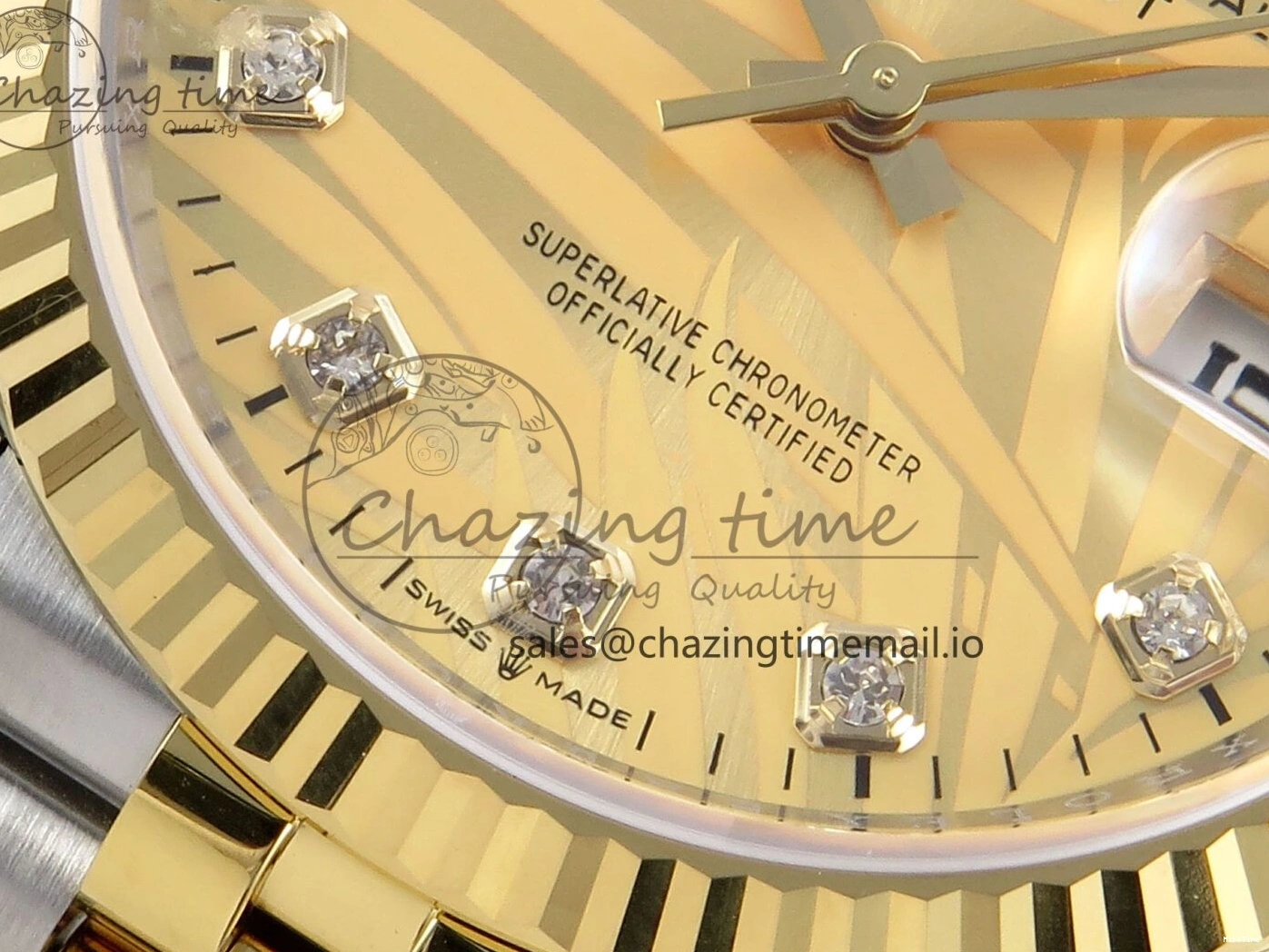 MiroTime 1225 DateJust 36 126233 EWEF Best Edition YG Leaf Dial on SS YG Jubilee Bracelet A Sporty 628